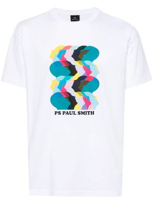 PS Paul Smith Heads Up logo-print T-shirt - White