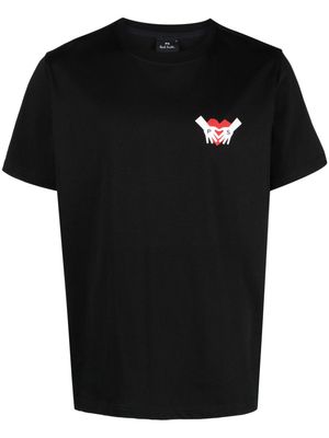PS Paul Smith Heart logo-print organic-cotton T-shirt - Black
