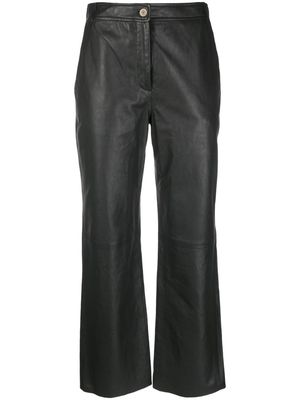 PS Paul Smith high-waisted leather trousers - Grey