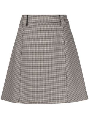 PS Paul Smith houndstooth-pattern A-line skirt - Black