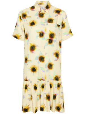 PS Paul Smith Ibiza Sunflair twill shirt dress - Yellow