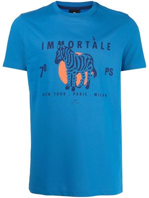 PS Paul Smith Immortale Zebra organic cotton T-shirt - Blue