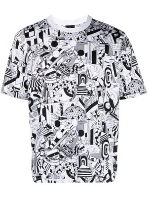 PS Paul Smith Industrial-print cotton T-shirt - White