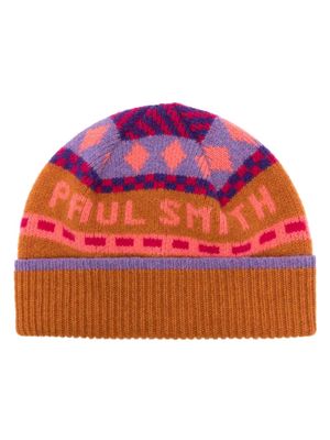PS Paul Smith intarsia-knit wool beanie - Orange