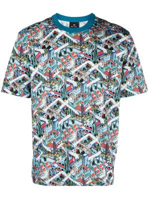 PS Paul Smith Jacks World cotton T-shirt - Blue