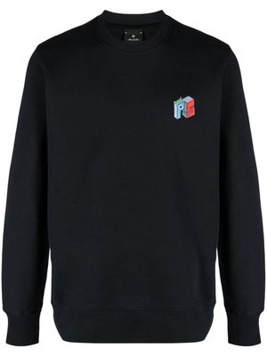 PS Paul Smith Jack's World logo-embroidered organic-cotton sweatshirt - Blue