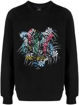 PS Paul Smith Kaleidoscope zebra-print sweatshirt - Black