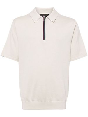 PS Paul Smith knitted organic-cotton polo shirt - Neutrals