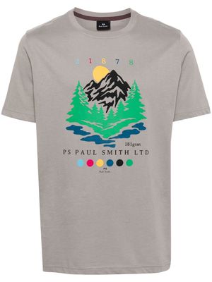 PS Paul Smith landscape-print cotton T-shirt - Grey