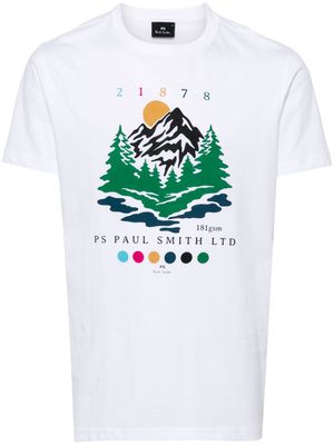 PS Paul Smith landscape-print cotton T-shirt - White