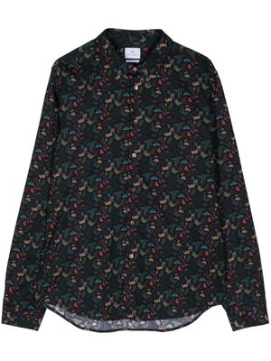 PS Paul Smith Leaf Print Tailored Shirt - Black