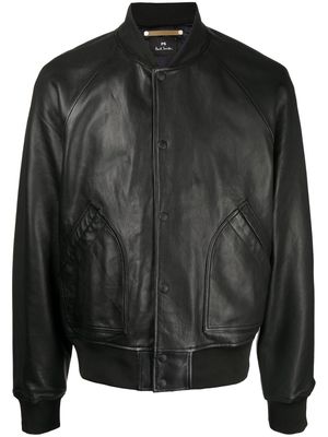 PS Paul Smith leather bomber jacket - Black