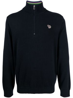 PS Paul Smith logo-appliqué organic cotton jumper - Black