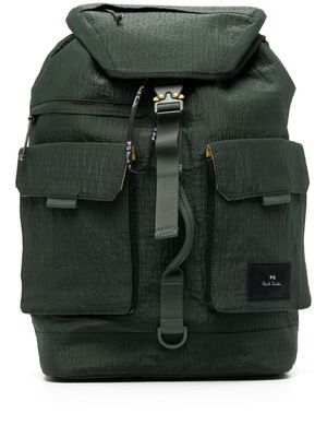PS Paul Smith logo-appliqué ripstop backpack - Green