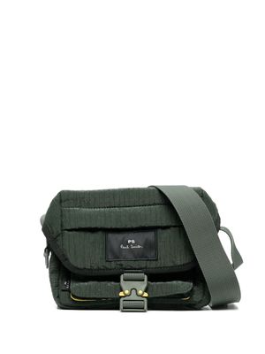 PS Paul Smith logo-appliqué ripstop messenger bag - Green