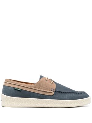 PS Paul Smith logo-debossed grained-leather boat shoes - Blue