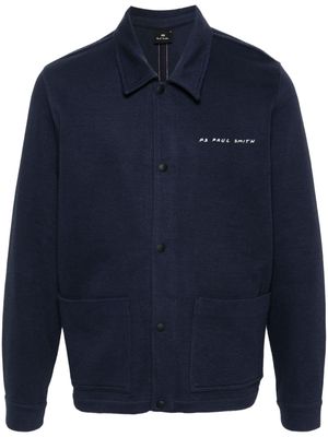PS Paul Smith logo-embroidered cardigan - Blue