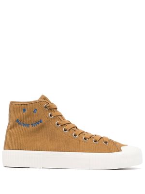 PS Paul Smith logo-embroidered corduroy sneakers - Brown