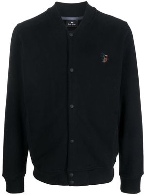 PS Paul Smith logo-embroidered cotton bomber jacket - Black
