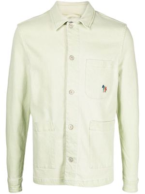 PS Paul Smith logo-embroidered cotton shirt jacket - Green