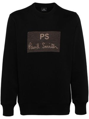 PS Paul Smith logo-embroidered cotton sweatshirt - Black