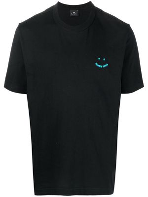 PS Paul Smith logo-embroidered cotton T-shirt - Black