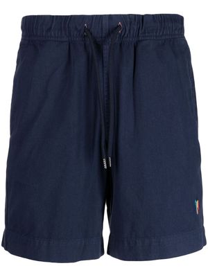 PS Paul Smith logo-embroidered cotton track shorts - Blue