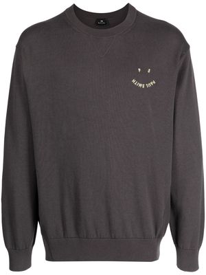 PS Paul Smith logo-embroidered fine-knit jumper - Grey