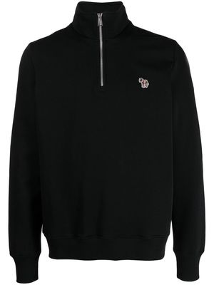PS Paul Smith logo-embroidered funnel neck sweatshirt - Black