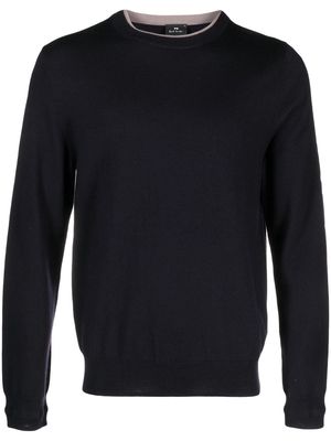 PS Paul Smith logo-embroidered merino jumper - Blue