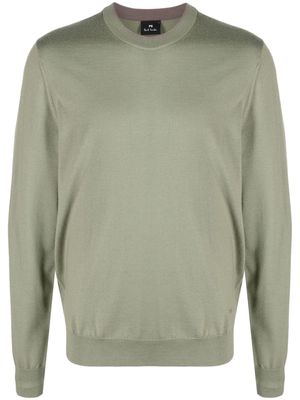 PS Paul Smith logo-embroidered merino jumper - Green