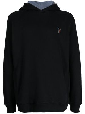 PS Paul Smith logo-embroidered organic cotton hoodie - Black
