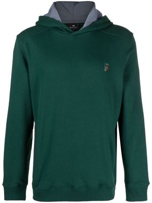 PS Paul Smith logo-embroidered organic cotton hoodie - Green