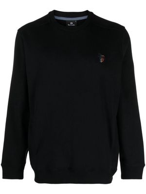 PS Paul Smith logo-embroidered organic cotton jumper - Black