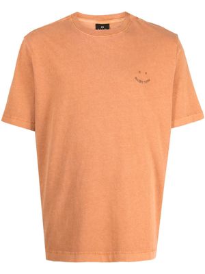 PS Paul Smith logo-embroidered organic-cotton T-shirt - Orange