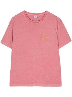 PS Paul Smith logo-embroidered organic-cotton T-shirt - Pink