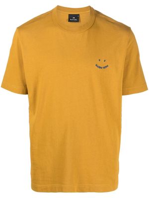 PS Paul Smith logo-embroidered organic cotton T-shirt - Yellow