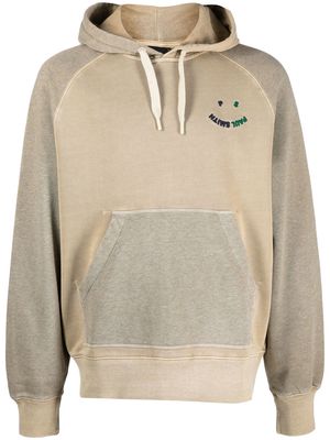 PS Paul Smith logo-embroidered panelled hoodie - Neutrals