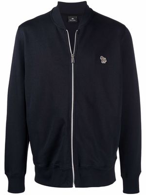 PS Paul Smith logo-embroidered zip-up sweatshirt - Blue
