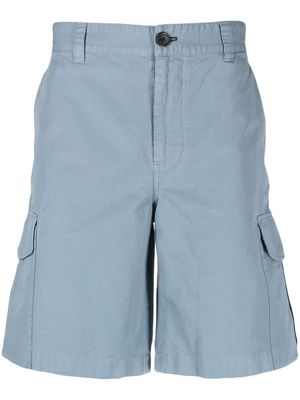 PS Paul Smith logo-patch cotton-linen cargo shorts - Blue