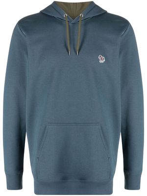 PS Paul Smith logo-patch drawstring hoodie - Blue