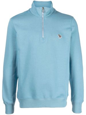 PS Paul Smith logo-patch high-neck sweatshirt - Blue