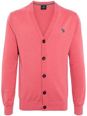 PS Paul Smith logo-patch organic cotton cardigan - Pink