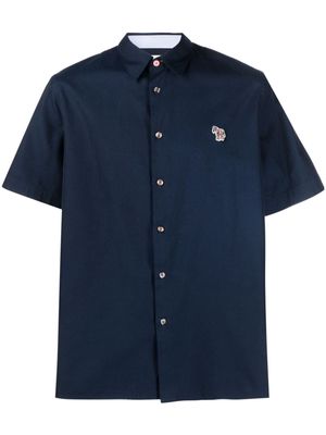 PS Paul Smith logo-patch organic-cotton shirt - Blue