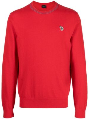 PS Paul Smith logo-patch ribbed-knit jumper - Red