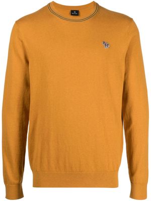 PS Paul Smith logo-patch ribbed-knit jumper - Yellow