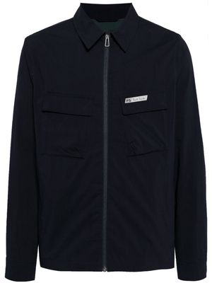 PS Paul Smith logo-patch shirt jacket - Blue