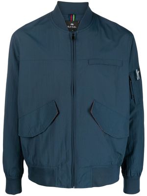 PS Paul Smith logo-patch zip-fastening jacket - Blue