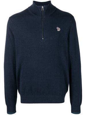 PS Paul Smith logo-patch zip-front sweater - Blue