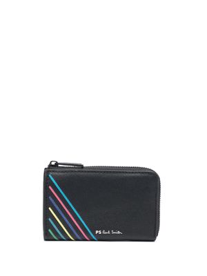 PS Paul Smith logo-print leather zipped wallet - Black